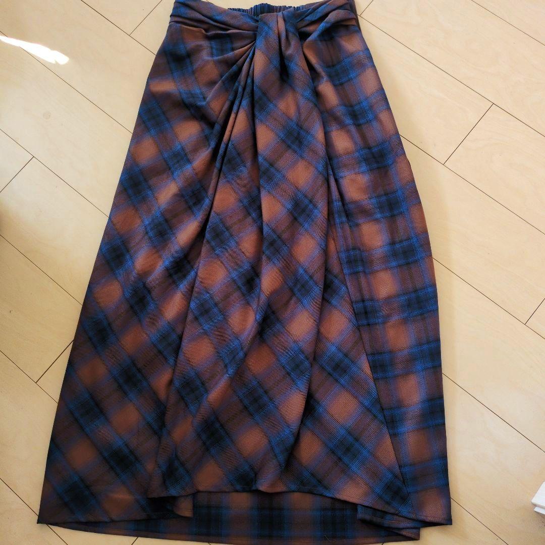 アメリ ヴィンテージ UND DRAPE CHECK SKIRT