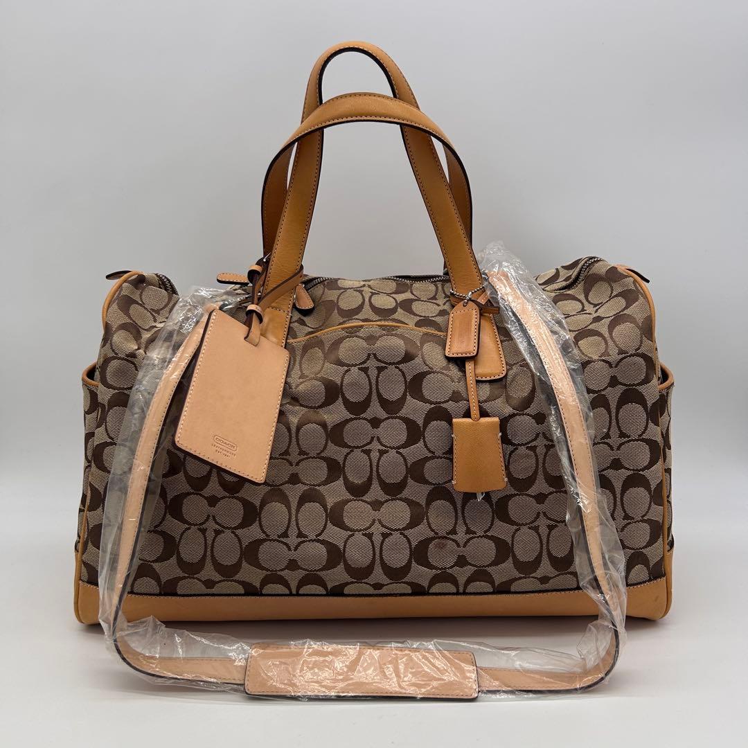 A500 COACHボストンバッグ 2way ショルダー付き 南京錠 4523