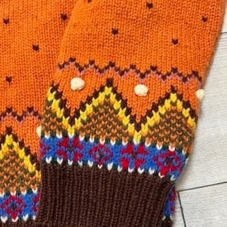 ピンクハウス✨薔薇 モチーフ 手編み 厚手ニット ドット ウール