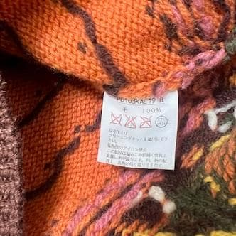 ピンクハウス✨薔薇 モチーフ 手編み 厚手ニット ドット ウール