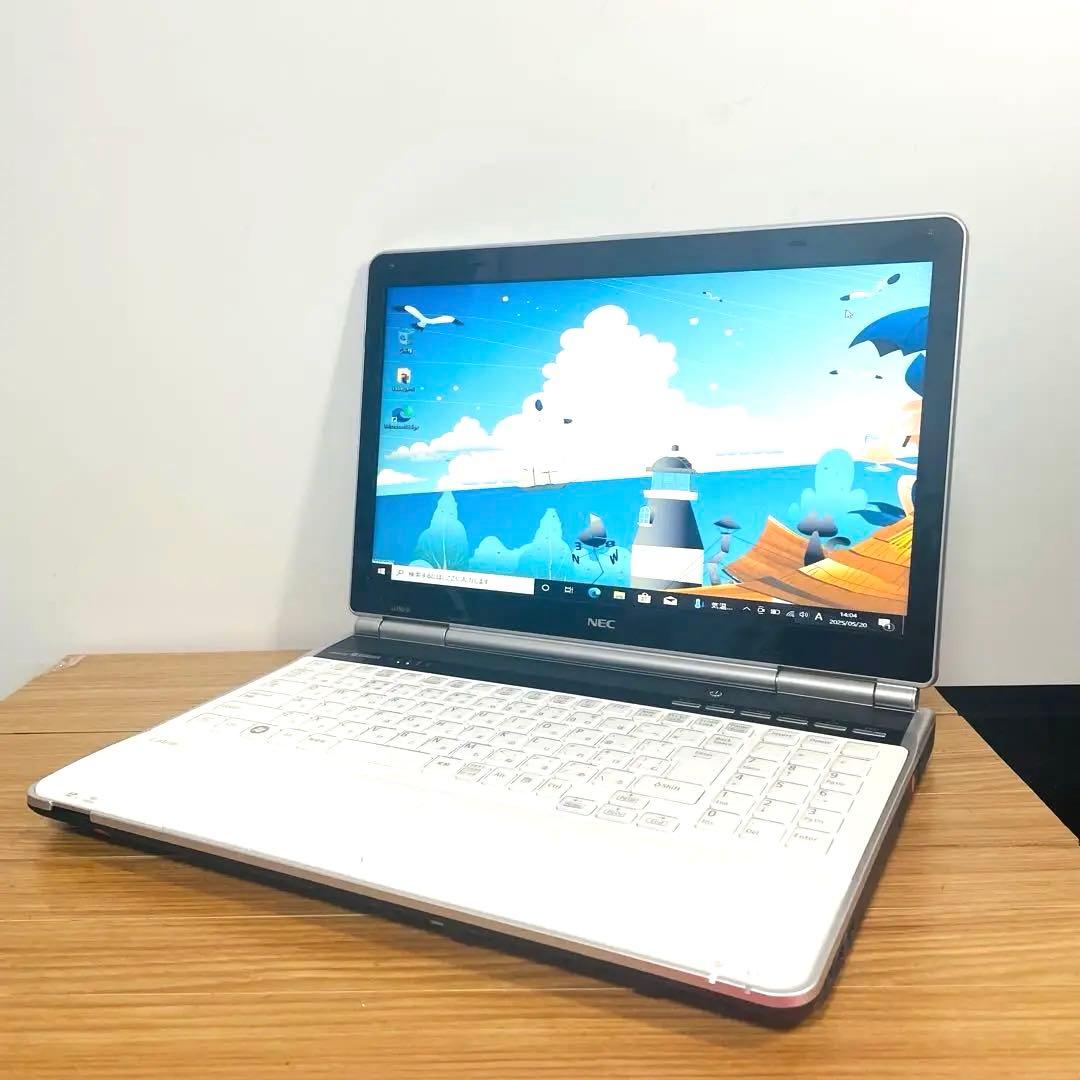 美麗ホワイトNEC i5ノートPC SSDwin11 オフィスブルーレイDVD