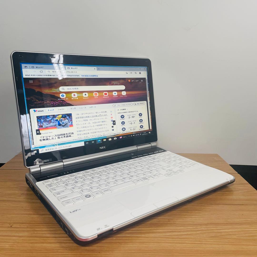 美麗ホワイトNEC i5ノートPC SSDwin11 オフィスブルーレイDVD