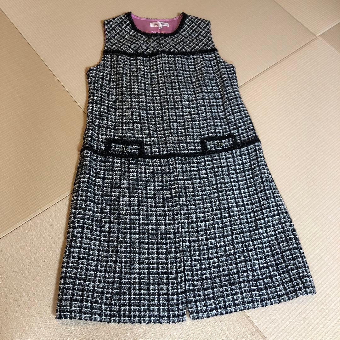 新品❤️半額以下❣️冬物ラメ入りツイードジャンパードレス