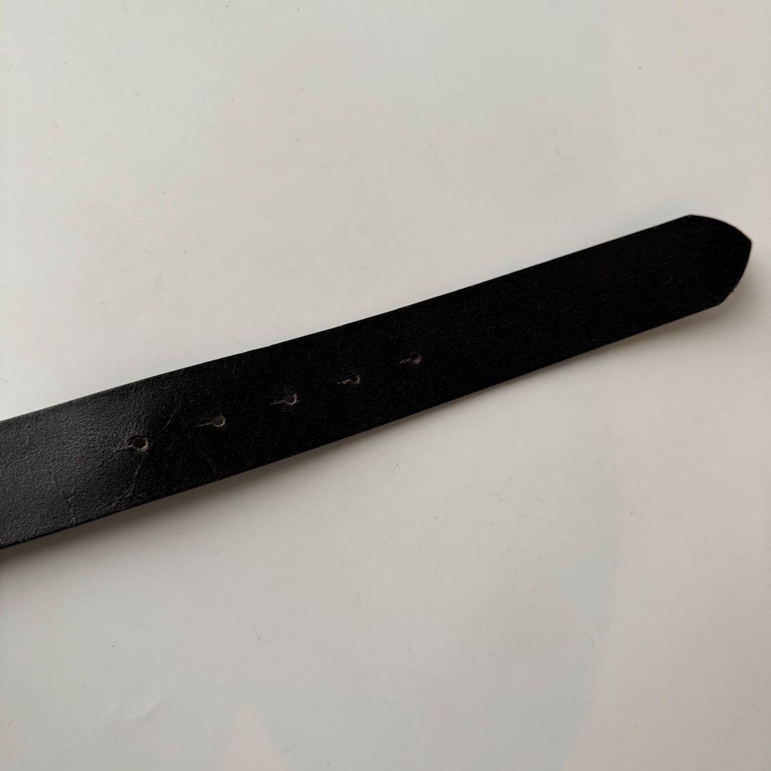 DIESEL レザー　べルト ブラック ロゴ シルバーバックル