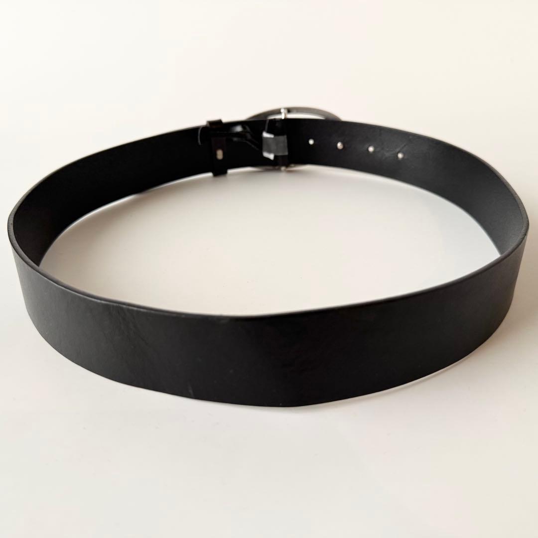 DIESEL レザー　べルト ブラック ロゴ シルバーバックル