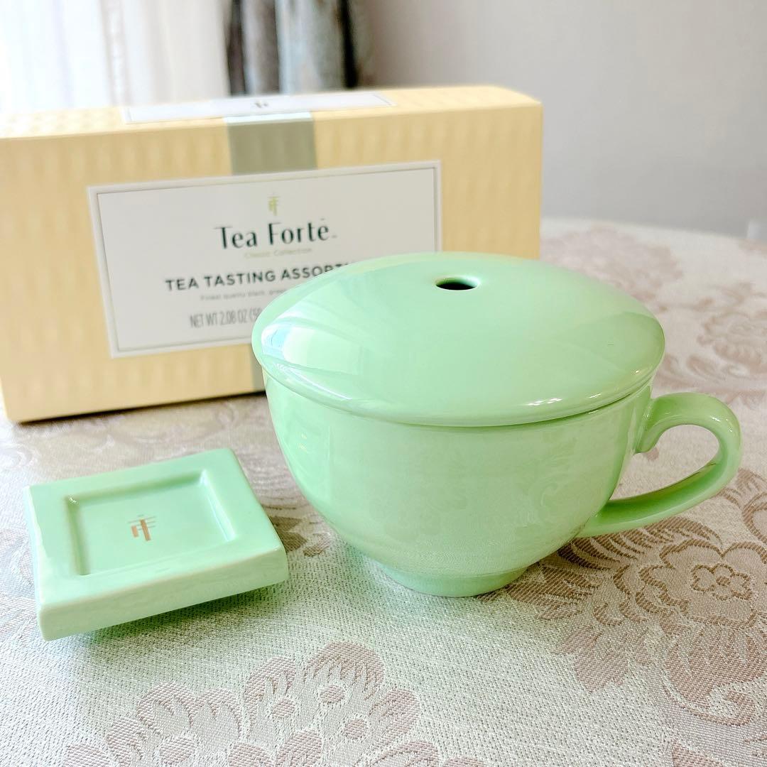 未開封♡ティーフォルテ　紅茶20個　カフェカップ＆ティートレイ　レアカラー