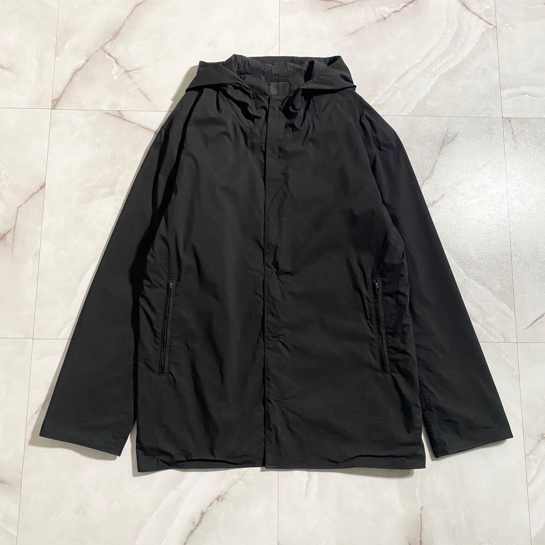 A18520 美品 山内 塩縮撥水ストレッチコットン ジップパーカー 黒 4