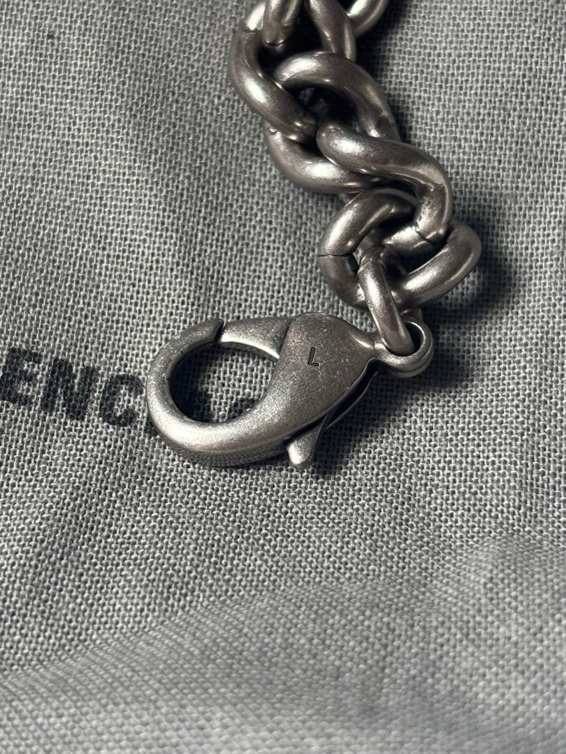 【美品】BALENCIAGA ブレスレット BB ICON シルバー Lサイズ