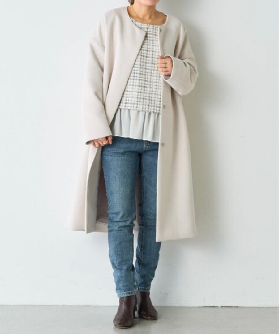 新品未使用✳︎BEARDSLEY✳︎ツイードコンビプルオーバー✳︎レイヤード風