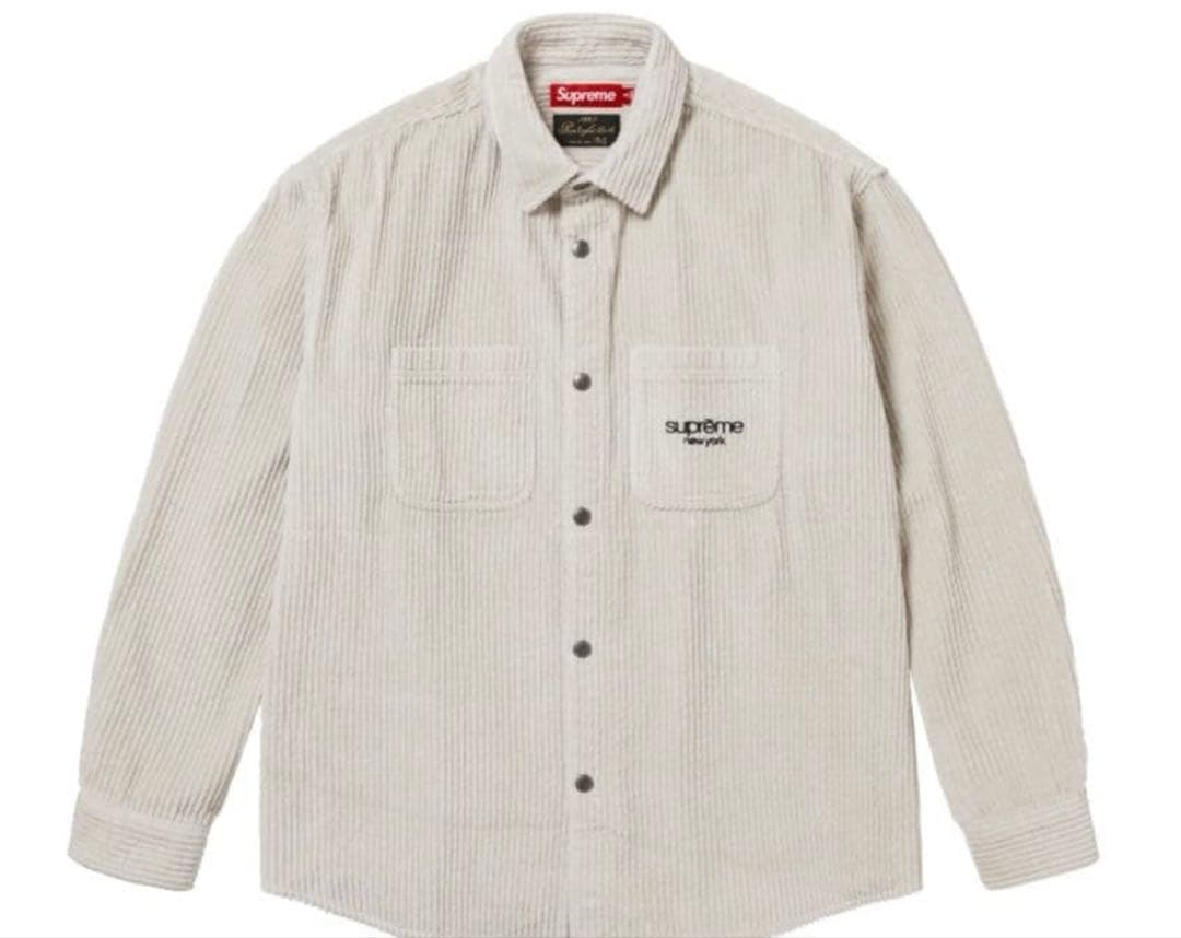 美品 Supreme Wide Wale Corduroy Snap Shirt