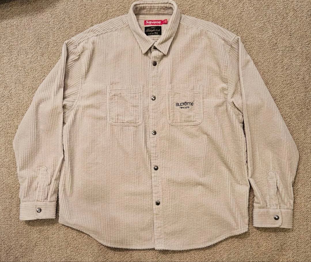 美品 Supreme Wide Wale Corduroy Snap Shirt