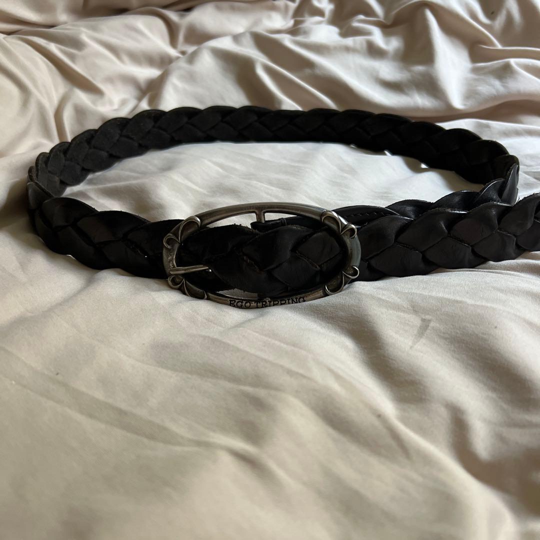 EGO TRIPPING 編み込みブラックベルト