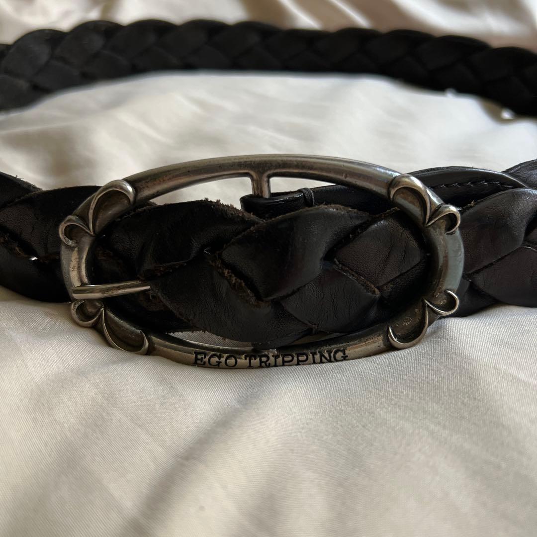 EGO TRIPPING 編み込みブラックベルト