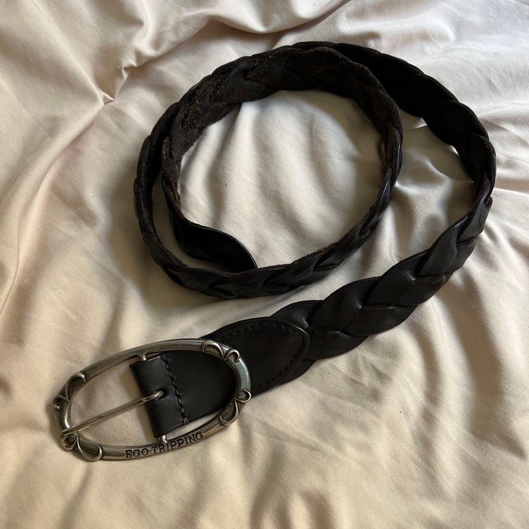 EGO TRIPPING 編み込みブラックベルト