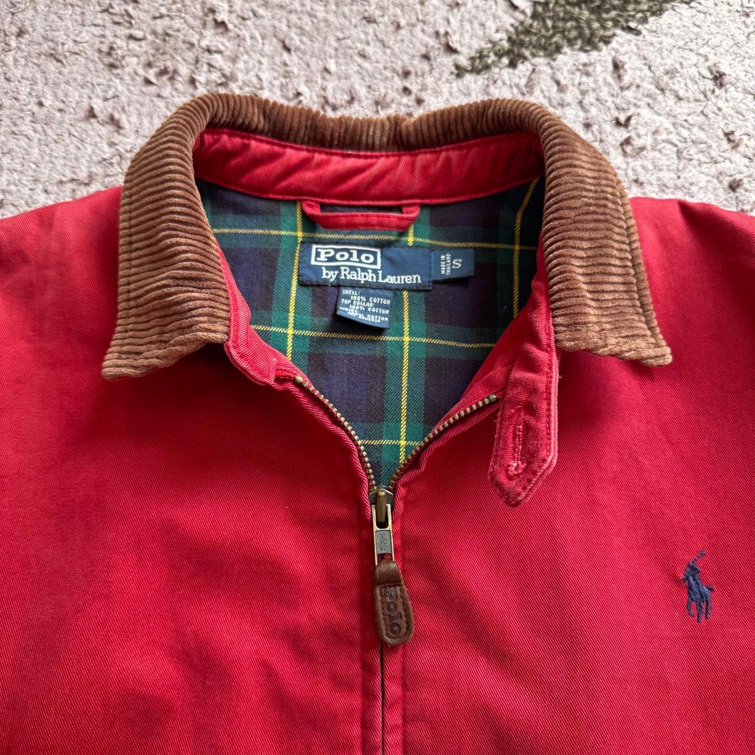 90s ラルフローレン スイングトップ 襟コーデュロイ ブラックウォッチ