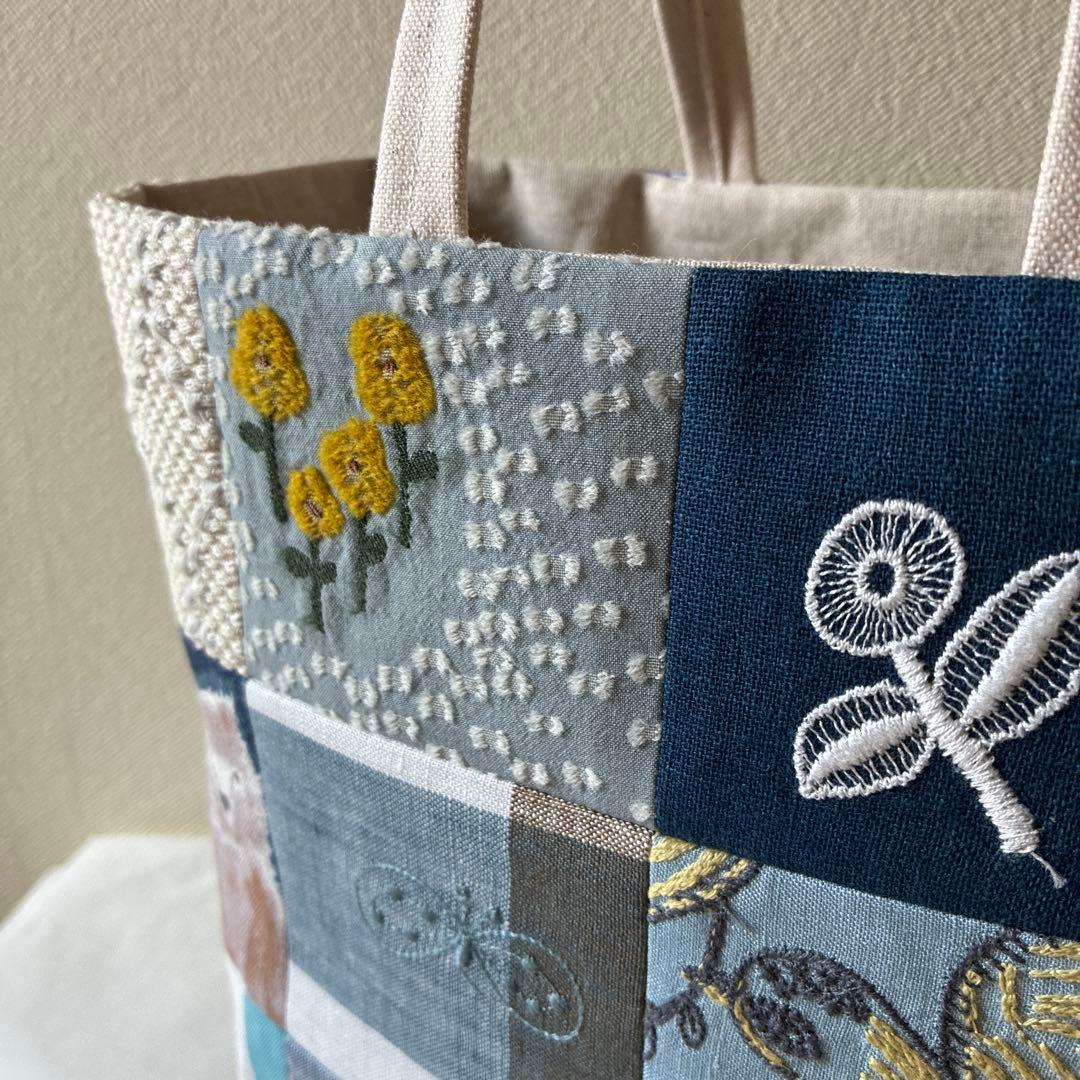 ミナペルホネン 生地使用　ballade パッチワークお散歩トートバッグ