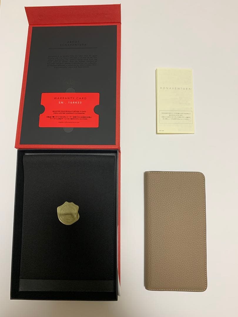 ボナベンチュラ iPhone XS Max 手帳型ケース エトゥープ 新品未使用