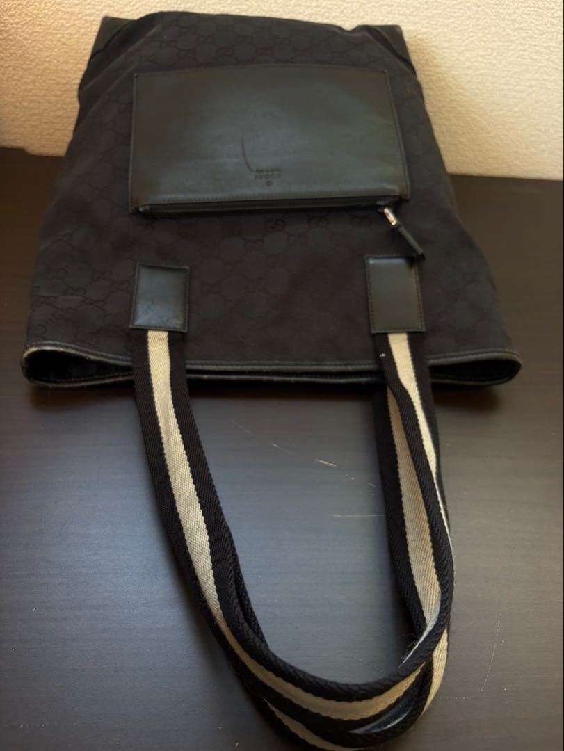 K567 グッチ GGキャンバス レザー トートバッグ