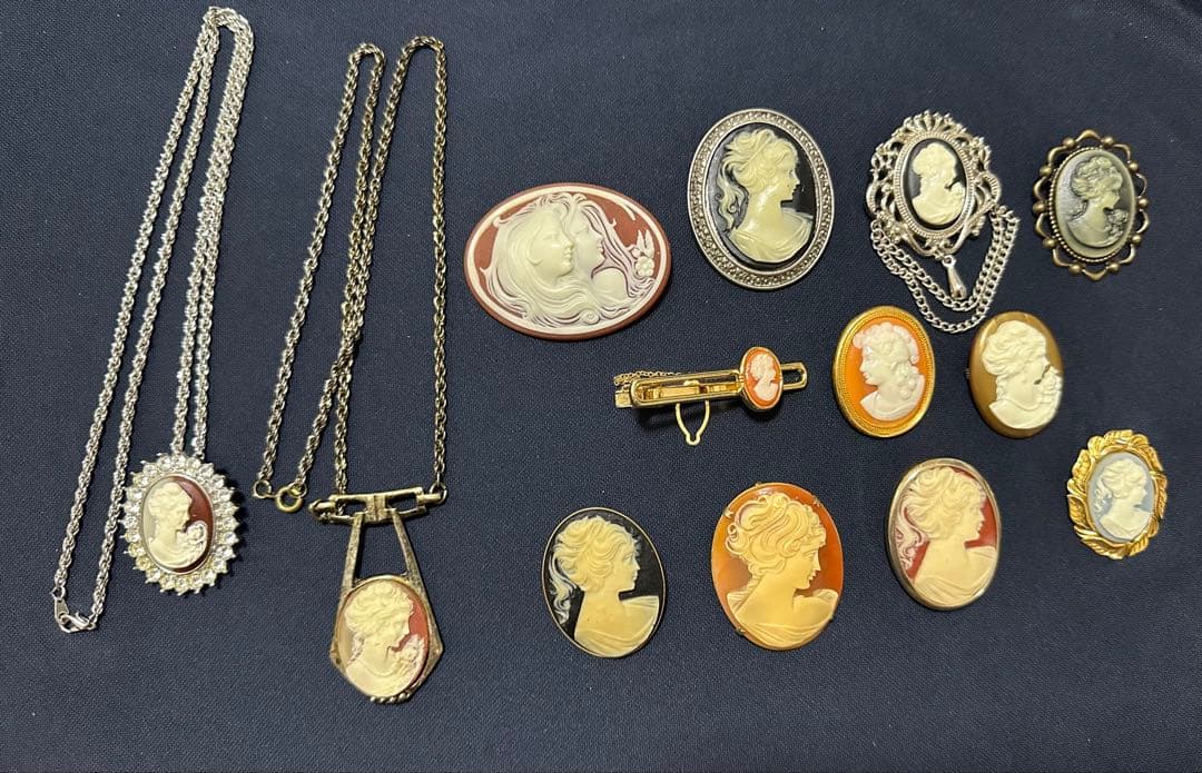 【まとめ売り】カメオ CAMEO ヴィンテージ・ネックレス・ペンダント・ブローチ