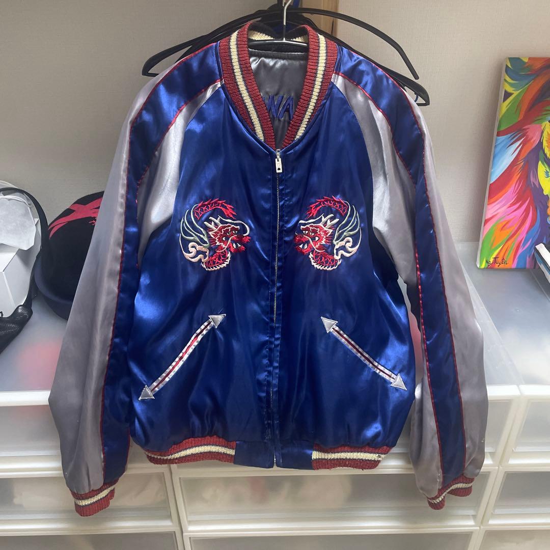 虎と龍刺繍 スカジャン