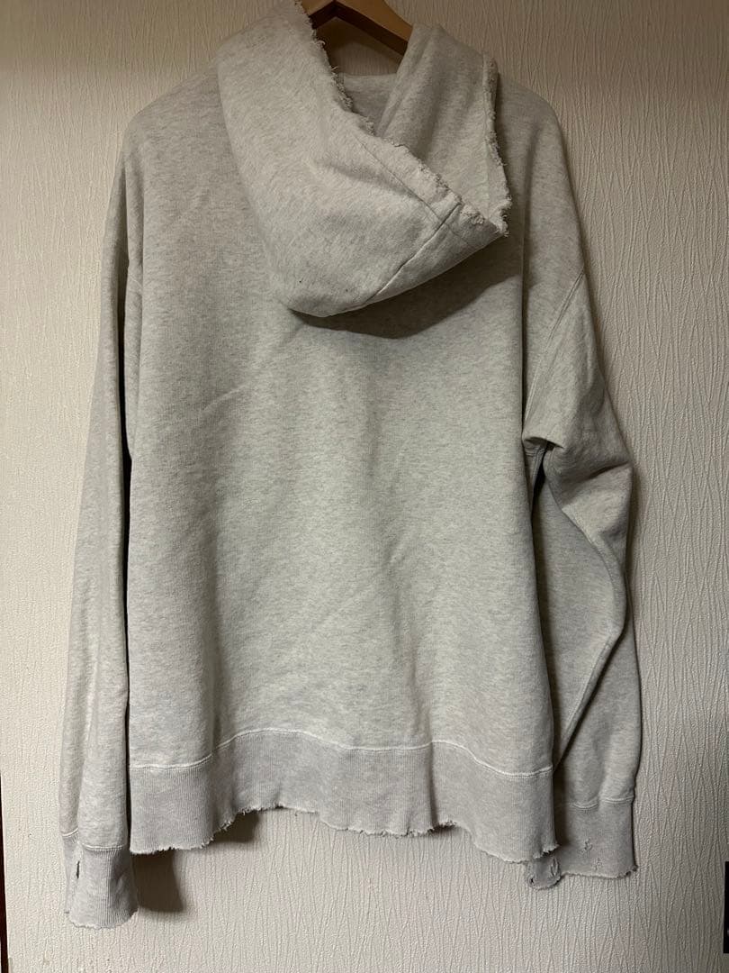 トップス ANCELLM CRASH ZIP HOODIE HEATHER WHITE
