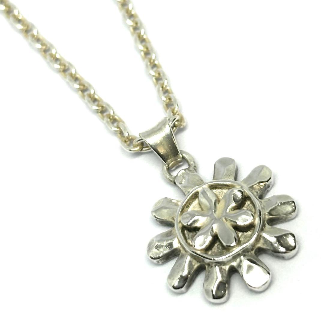 【GARNI】太陽 花 ペンダント 47cm SILVER ネックレス ガルニ