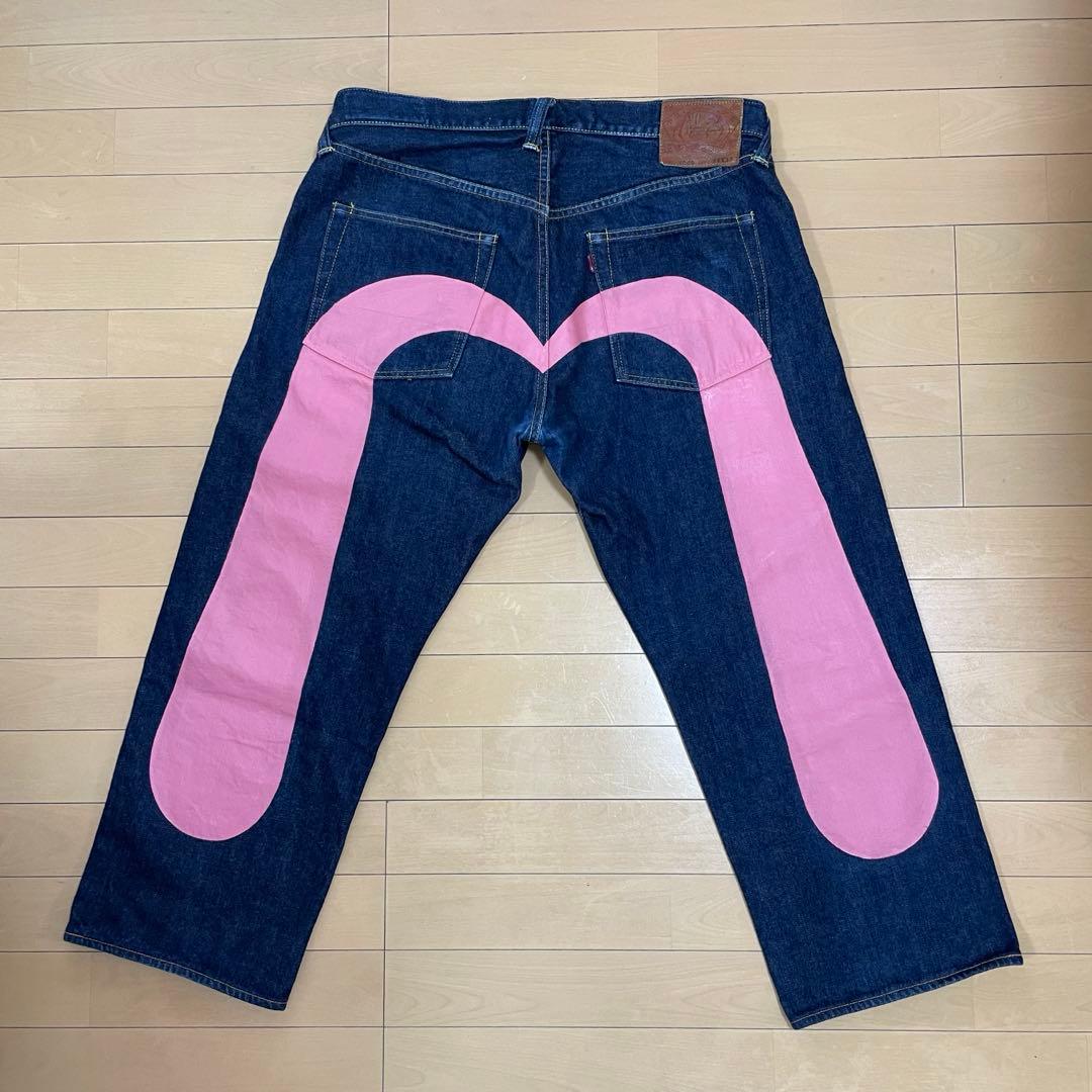 EVISU No.2 Lot.2000 W38×32 ピンク大黒　日本製　カモメ