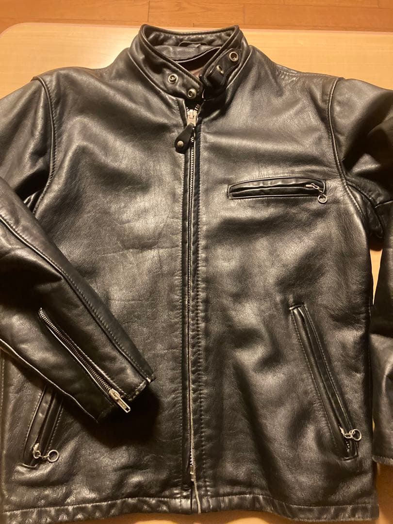 k*4様 Schott ライダースジャケット 黒 38 シングル 641 ショッ