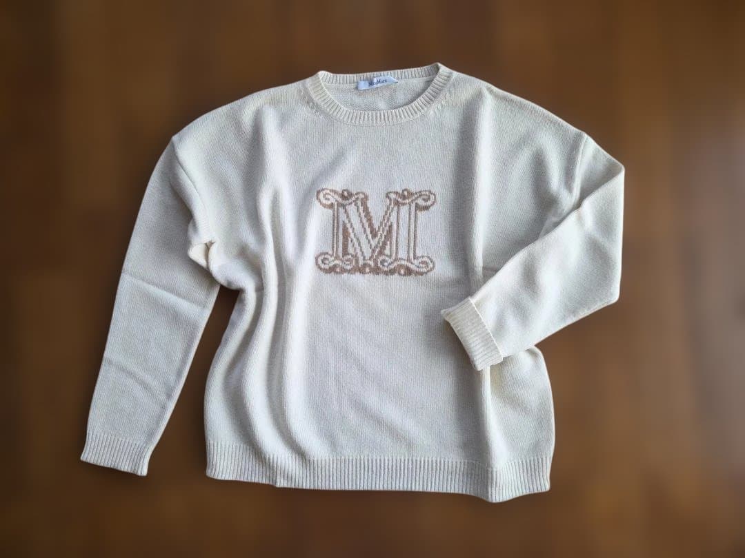 MAXMARA アイボリー ニットセーター M刺繍