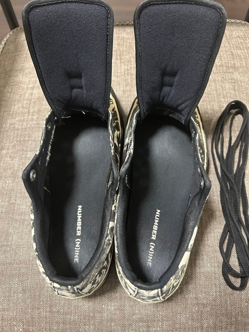 NUMBER(N)INE ナンバーナインスカル柄スニーカー　サイズ7(25.5)