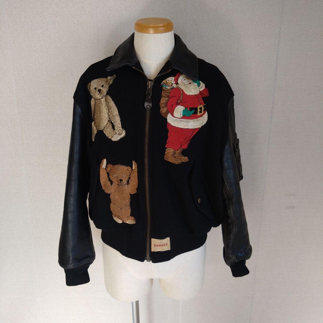 POWDERスタジャンレザーヴィンテージサンタクロース熊ピンクハウスクリスマス
