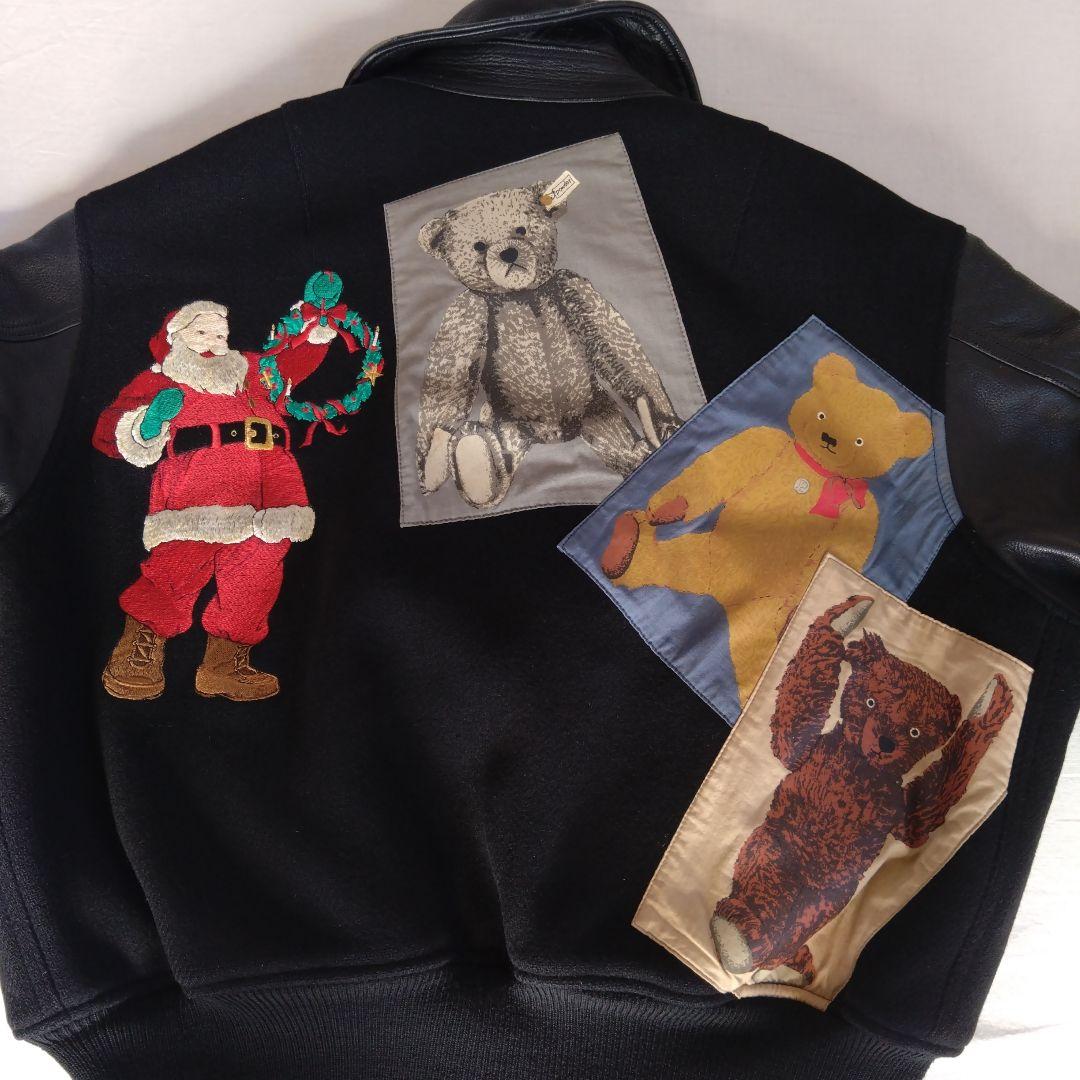 POWDERスタジャンレザーヴィンテージサンタクロース熊ピンクハウスクリスマス