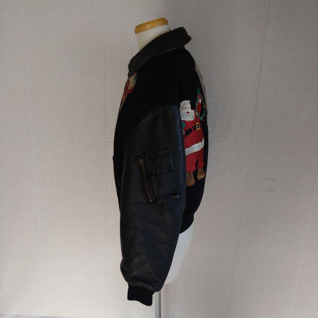 POWDERスタジャンレザーヴィンテージサンタクロース熊ピンクハウスクリスマス