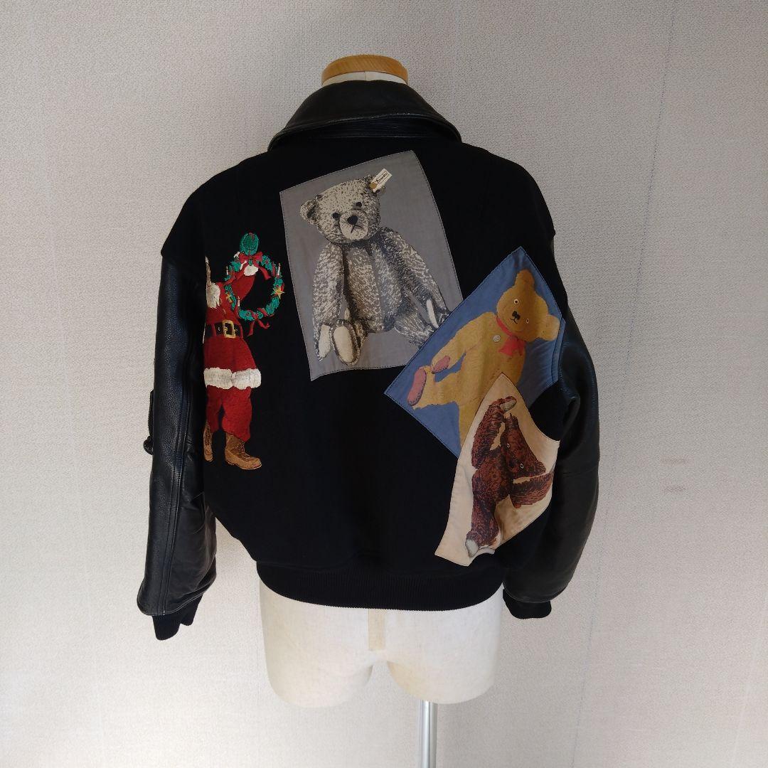 POWDERスタジャンレザーヴィンテージサンタクロース熊ピンクハウスクリスマス