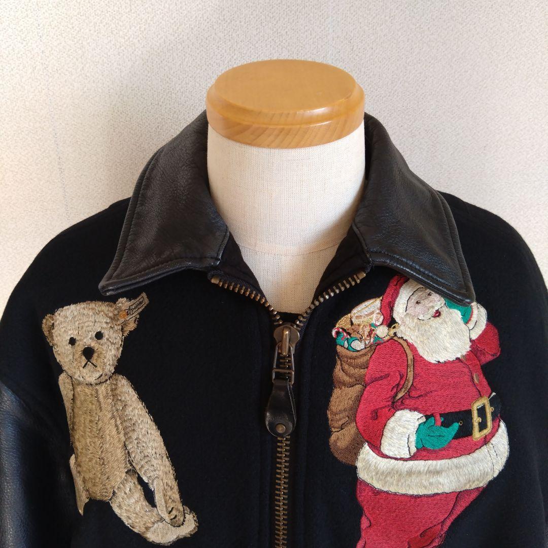 POWDERスタジャンレザーヴィンテージサンタクロース熊ピンクハウスクリスマス