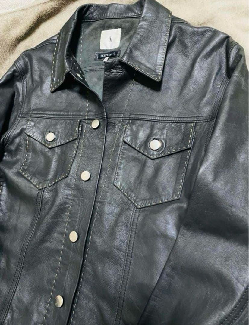 本革　レザートラッカージャケット　コーティング