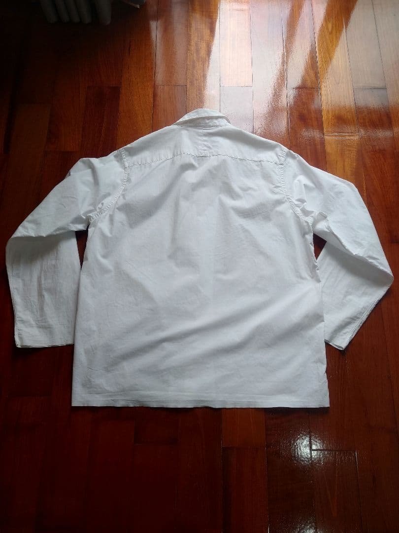 AURALEE オープンカラーシャツ セルビッジウェザークロス ホワイト