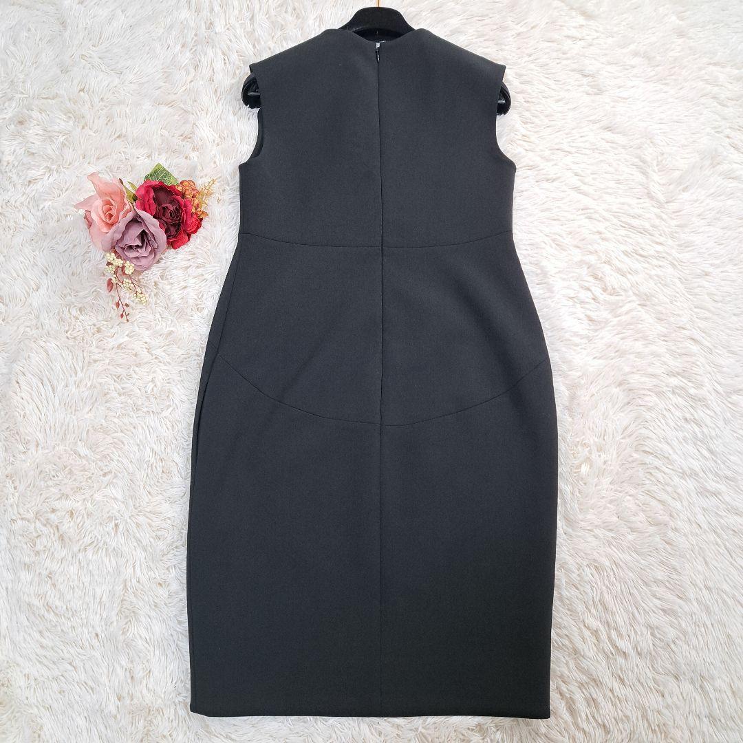 【極美品】YOKO CHAN ワンピース ドレス パール ノースリーブ 黒 38