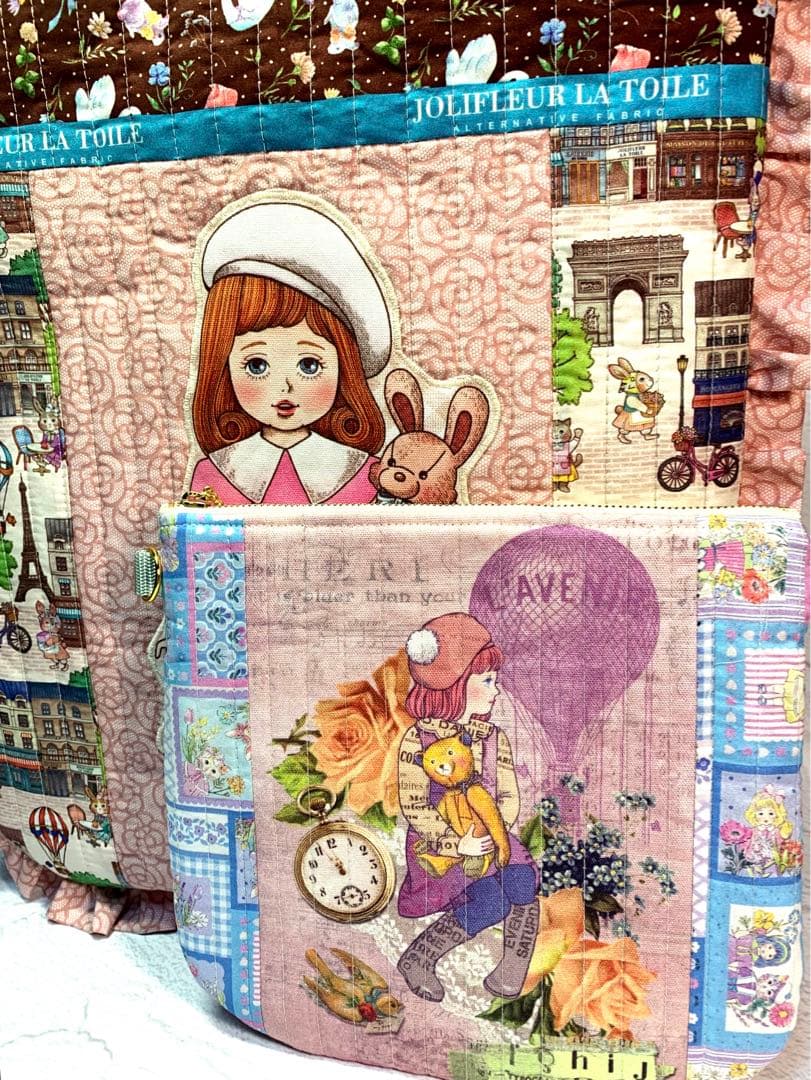 フリルバッグ ポーチ 2点セット ビッグコラコラ ジョリーフルール 女の子ピンク