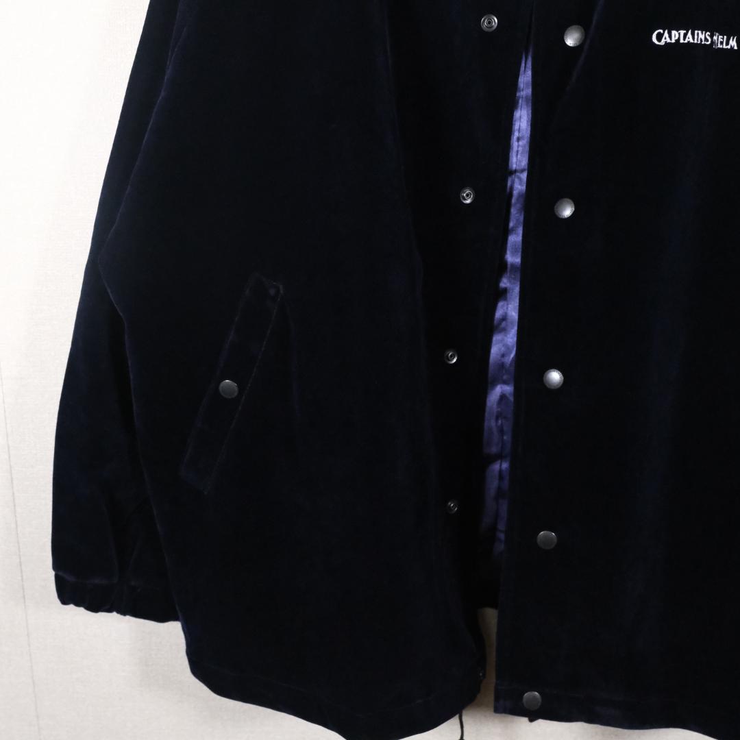 キャプテンズヘルム ロゴベロア コーチジャケット NAVY XL