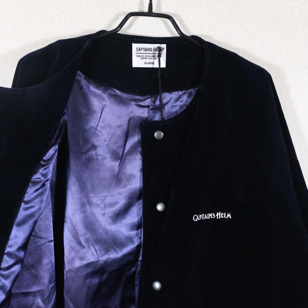 キャプテンズヘルム ロゴベロア コーチジャケット NAVY XL