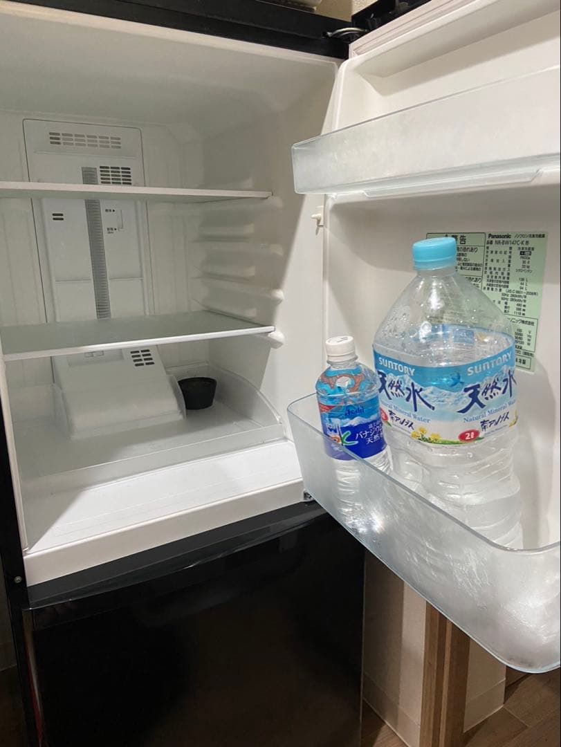 Panasonic ブラック冷蔵庫 2ドア前開き