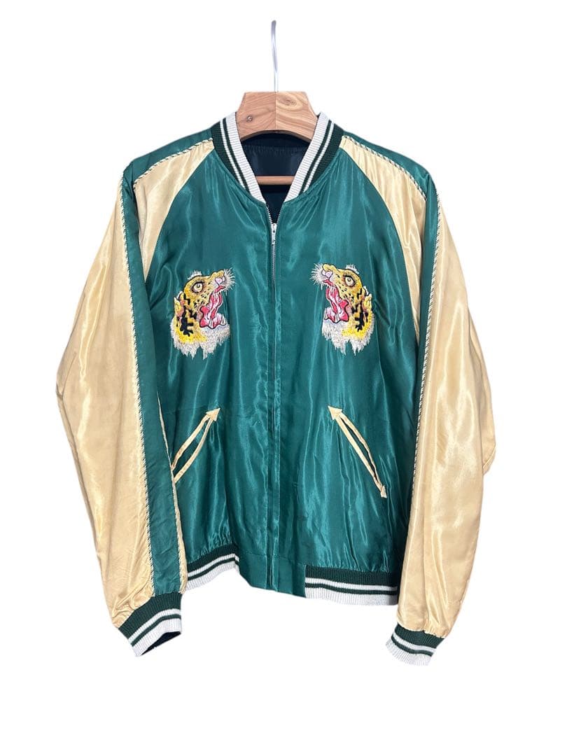 スカジャン　Lサイズ　テーラー東洋　BEAMS　虎刺繍　緑金