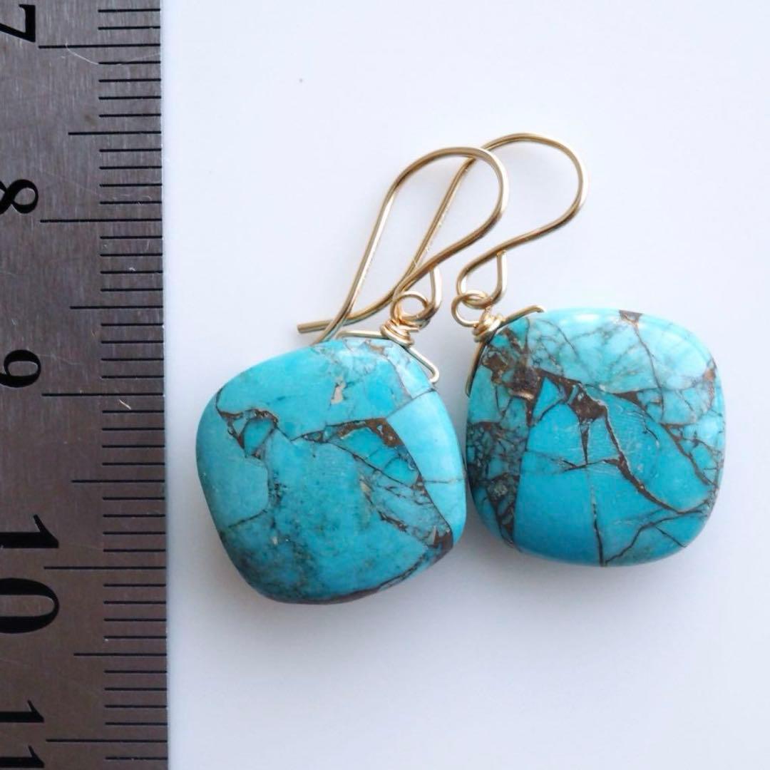 【Ruby】No.4 ピカソコッパー枠留ペアシェイプピアス