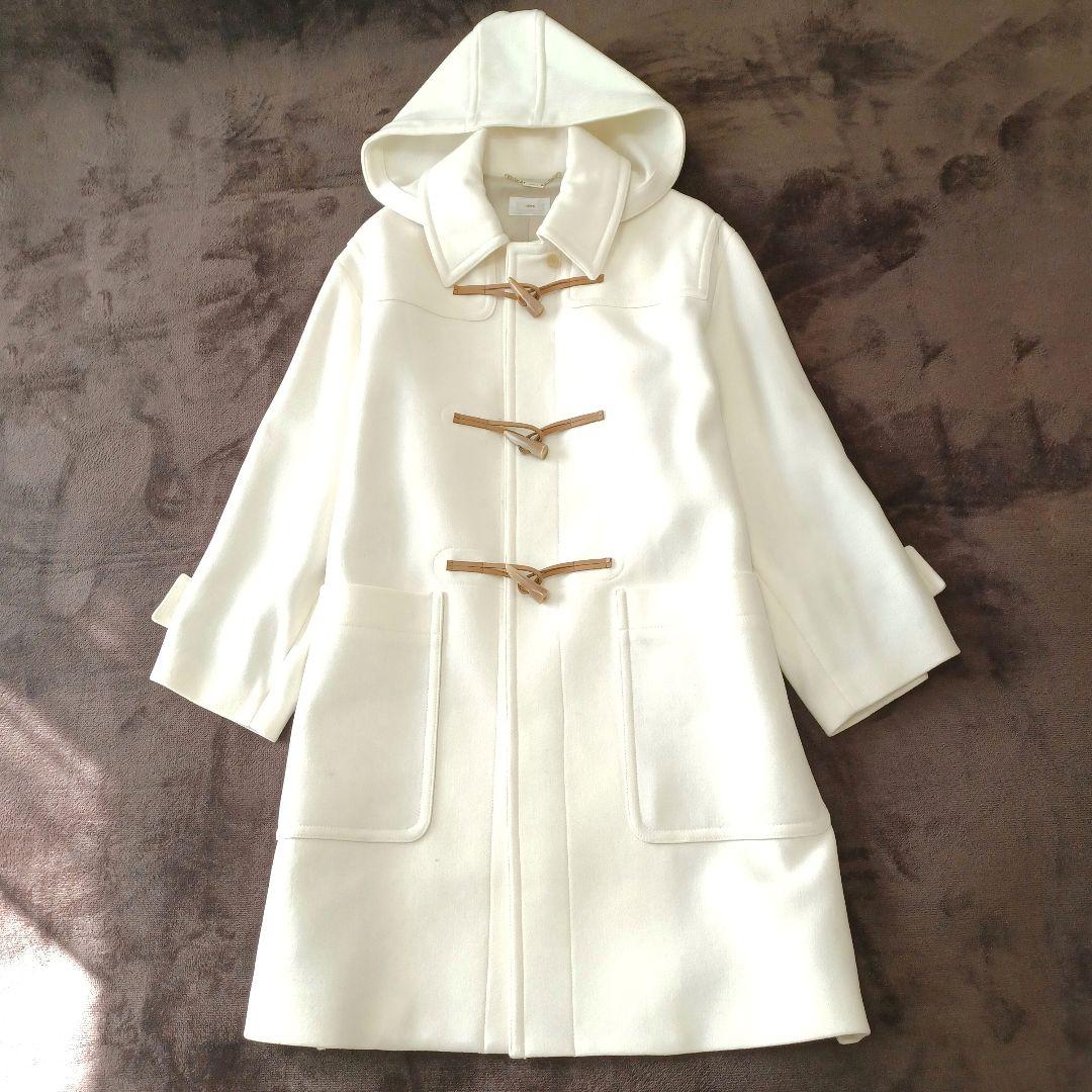 美品　イエナ　 コクーンショートダッフルコート　36 ウール　白