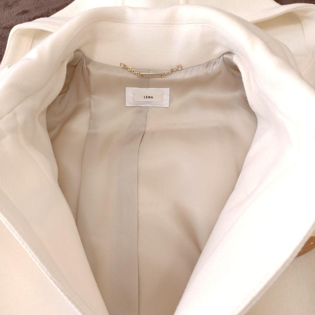 美品　イエナ　 コクーンショートダッフルコート　36 ウール　白