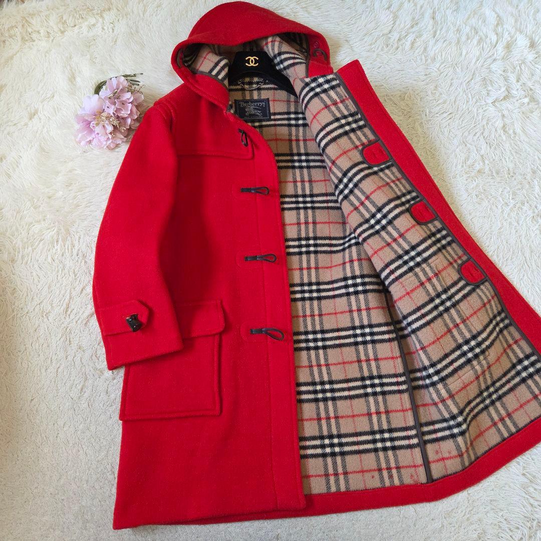 大きいサイズ バーバリー ダッフルコート ノバチェック レッド 2XL相当