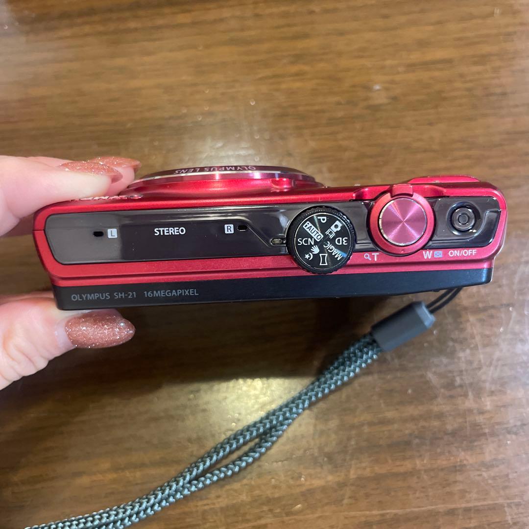 【美品】OLYMPUS SH-21 レッド デジタルカメラ か