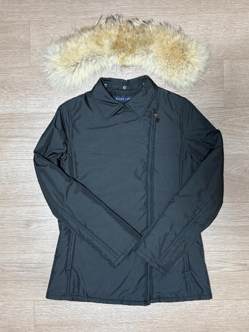 ラルフローレン ベルト付き中綿ジャケット コヨーテファー M