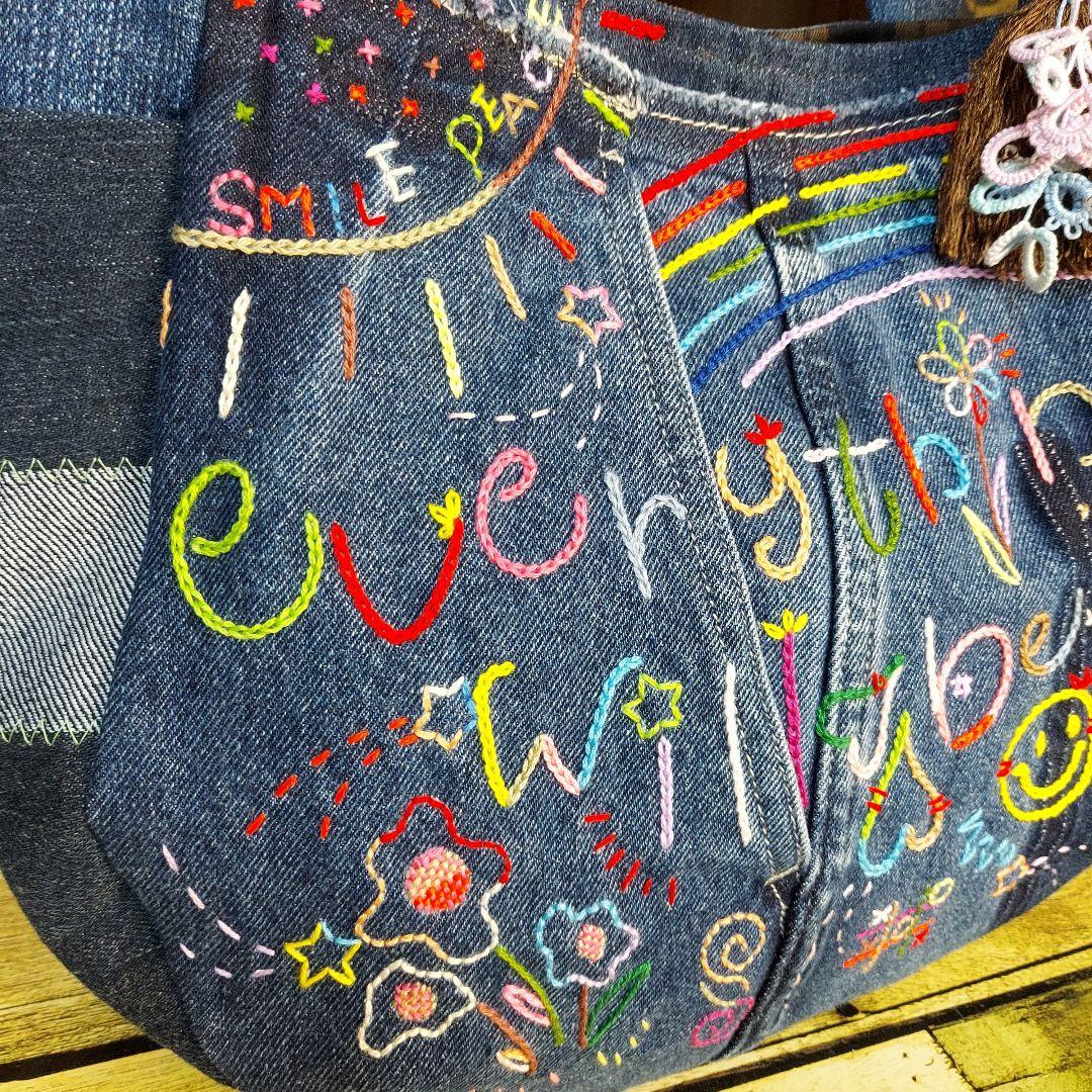 【kamekichi1113】刺繍バック　No.647　ショルダーベルト